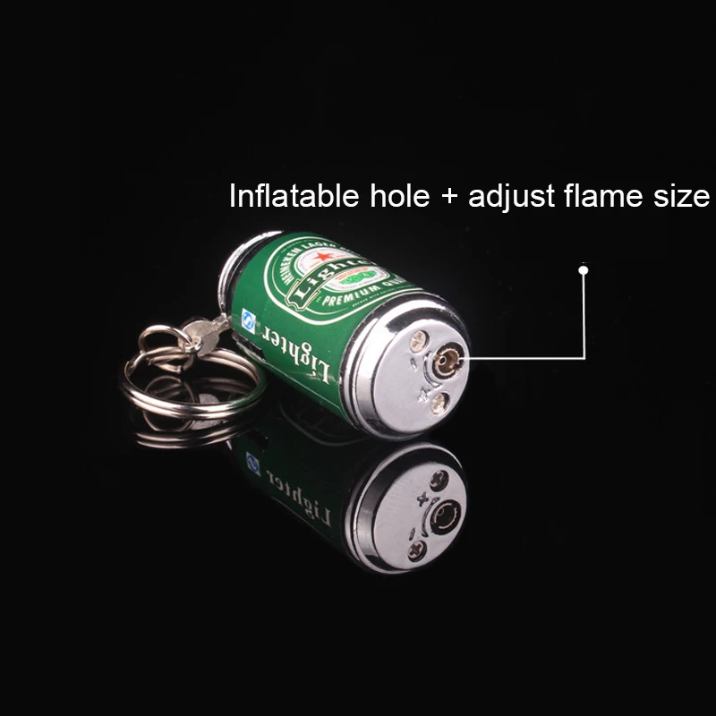 

Mini Creative Beverage Bottle Shape Lighter Key Portable Key Chain Butane Gas Lighter