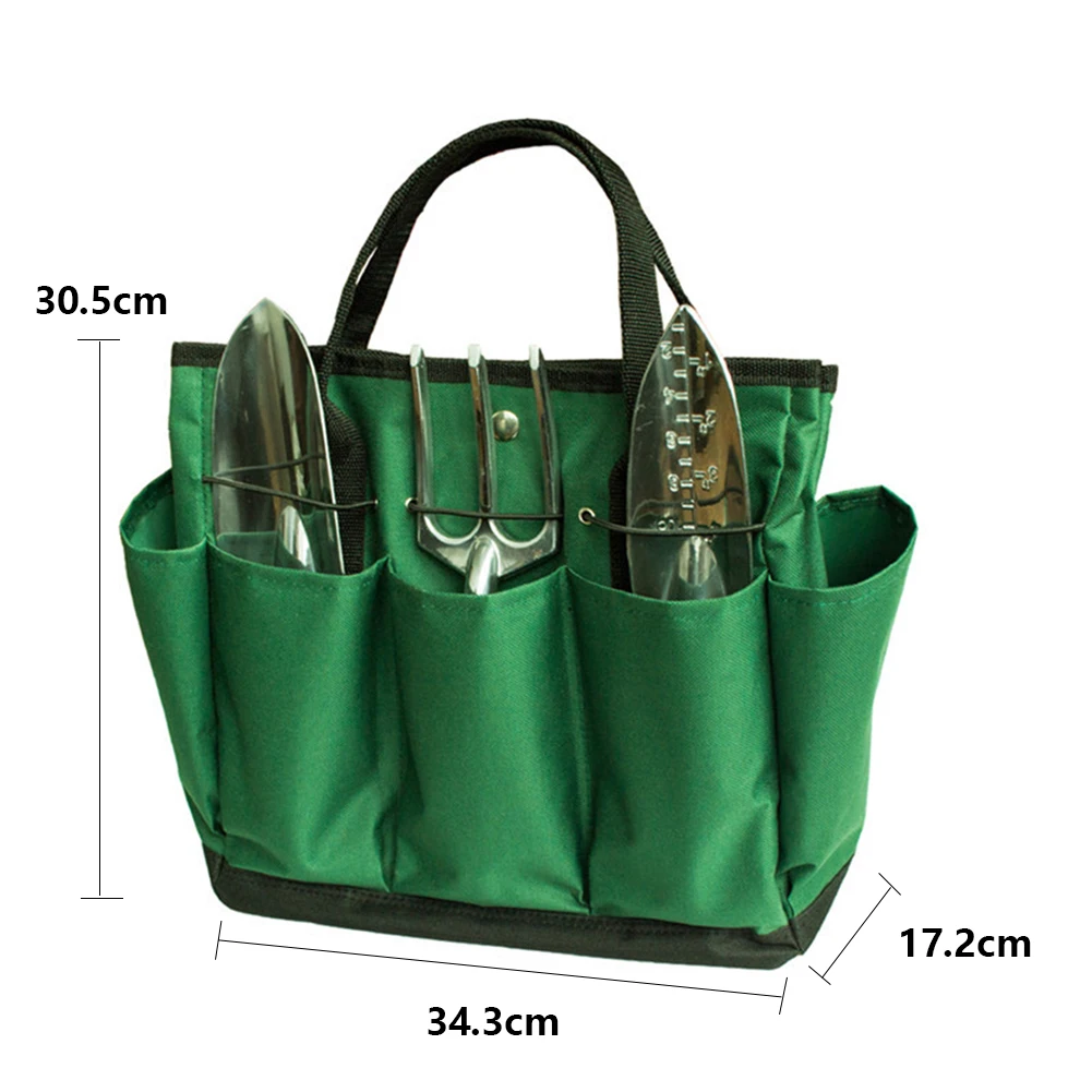 

Metal Tools kit Parts Hardware Organizer Multi-Pocket Gardening Tools Storage Bag Tote Oxford Cloth Push Button Handbag