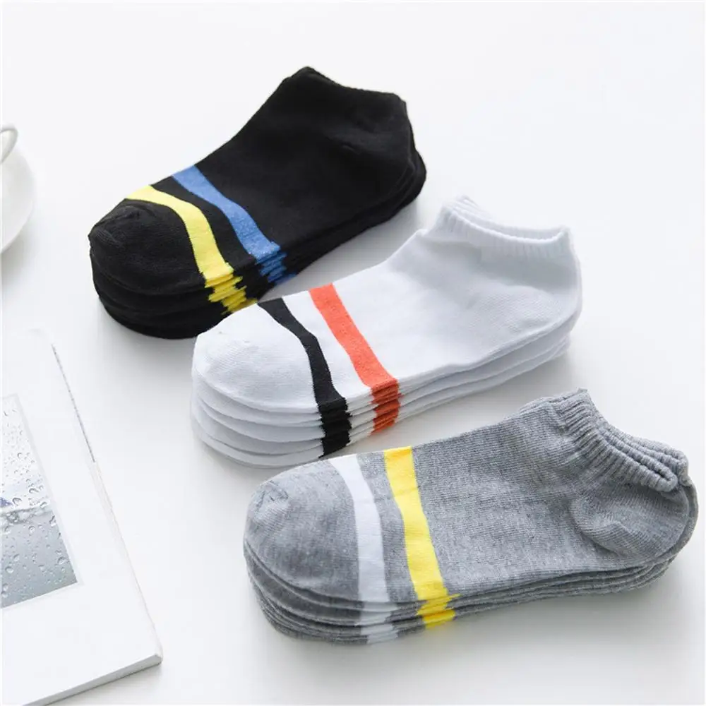 Унисекс женские носки для девочек удобные хлопковые в полоску тапочки короткие
