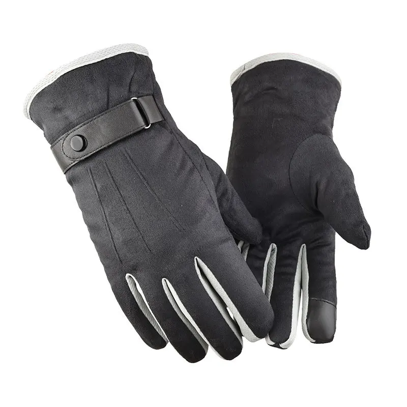

New Winter European Size gloves Large size Knitting Men warm gloves Faux suede Winter Autumn Touch screen
