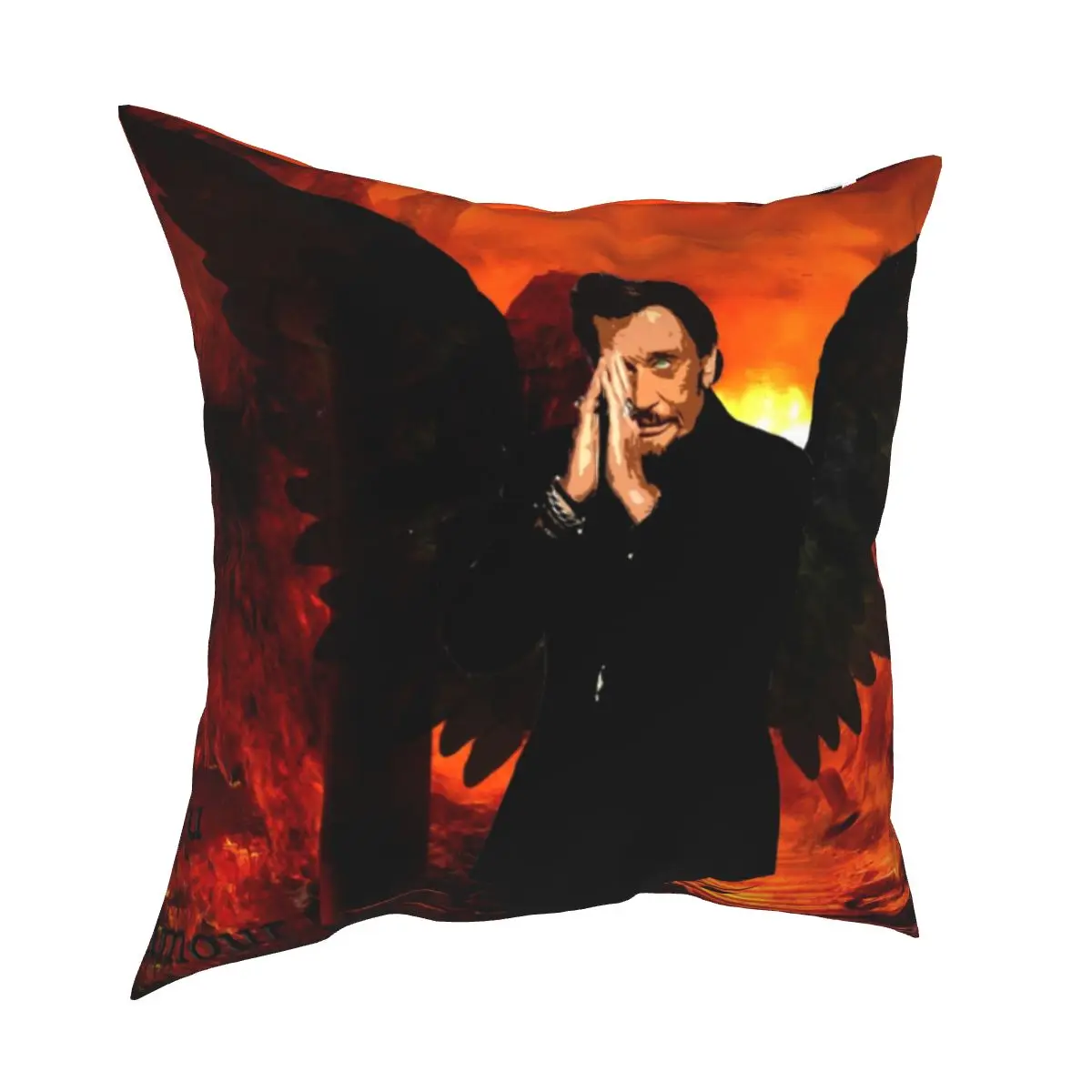 

Johnny Hallyday Singer Pillowcase Soft Polyester Cushion Cover Decor Throw Pillow Case Cover Living Room Zipper 40X40cm