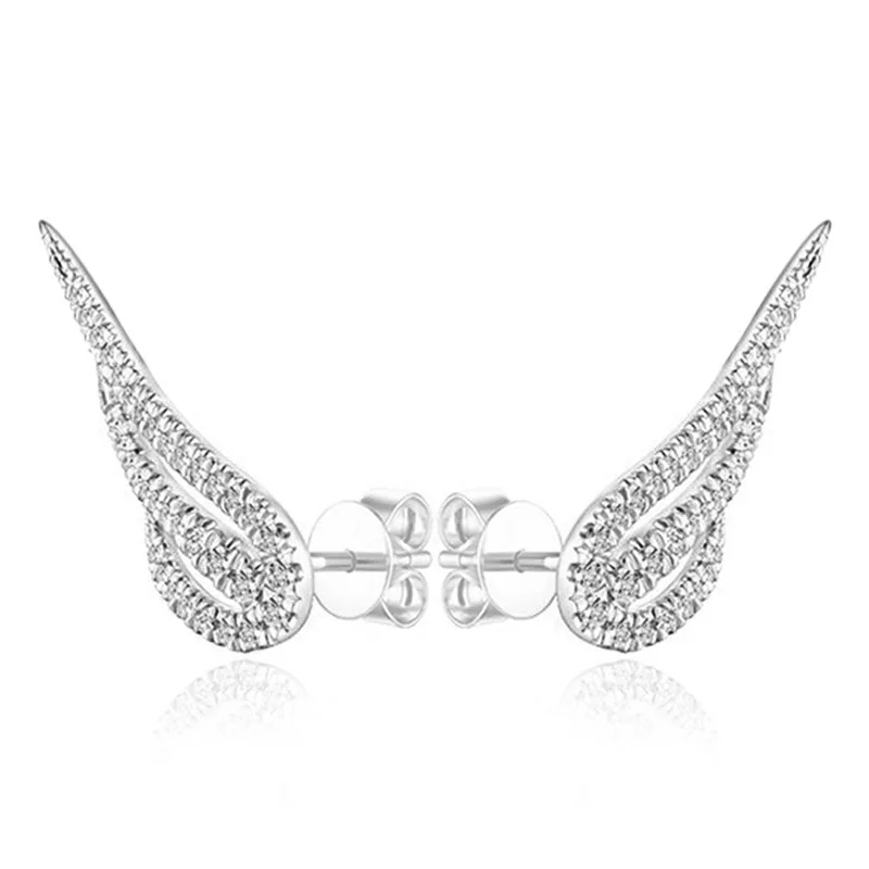 YH-ZL Изящные женские Серьги серебряного цвета с кристаллами серьги-гвоздики в