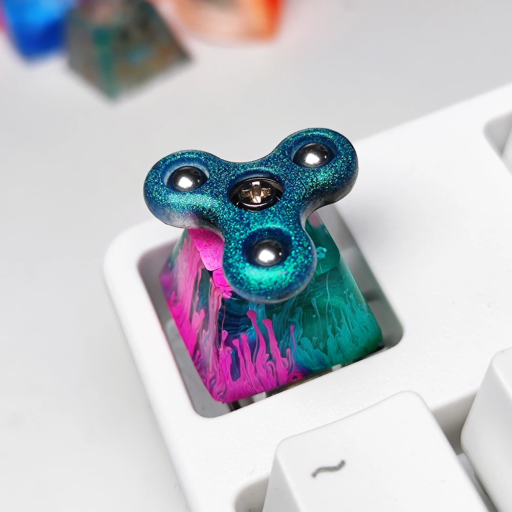 

Разноцветные колпачки для клавиш из смолы со стандартным спиннером для Cherry Mx Gateron Kailh Box регулируемой яркости механическая клавиатура