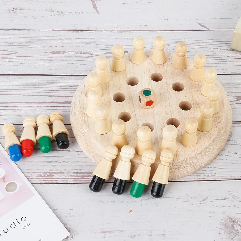 Kids Toys Wooden Memory Match Stick Chess Game Fun Block Board Educational Color Cognitive Ability Toy Children Gifts C140# | Игрушки и