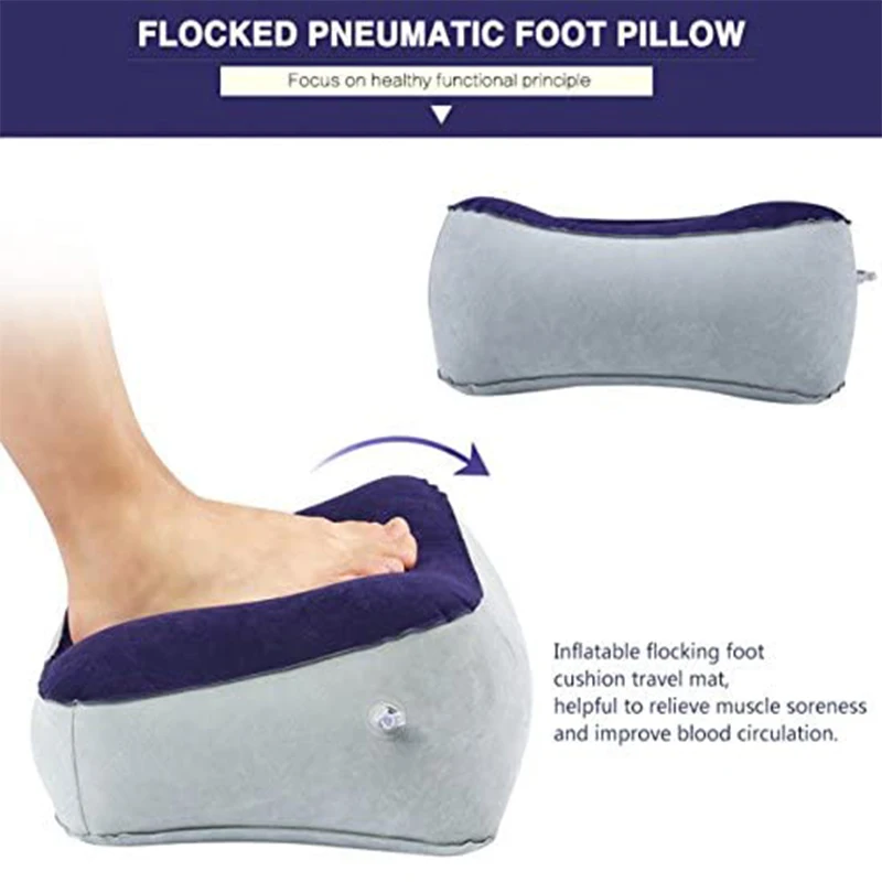 

Inflatable Travel Foot Rest Support Pillow PVC Resting Pillows Flight Sleeping Footrest Pillow Airplane Car Bus Cushion Pads