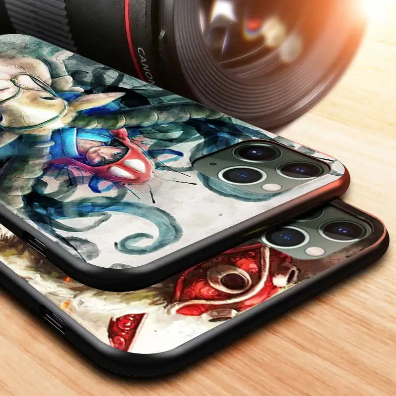 

Mononoke Hime For Apple iPhone 12 Pro Max Mini 11 Pro XS Max X XR 6S 6 7 8 Plus 5S SE2020 Black Phone Case