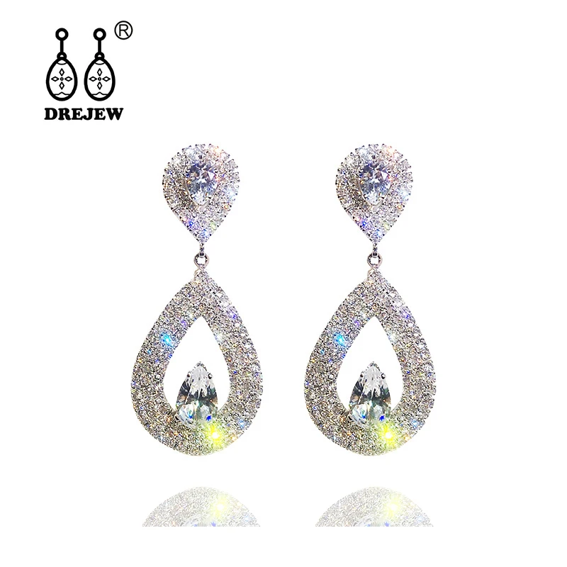 Женские жемчужные серьги DREJEW серьги-капельки с кристаллами из серебра 925 пробы на
