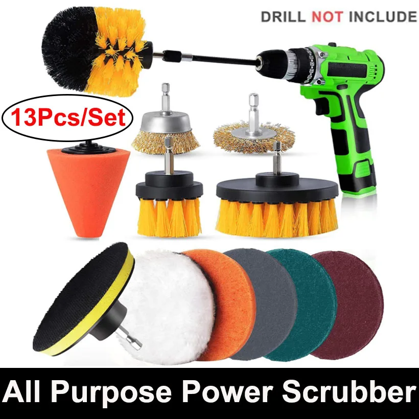 ?? 多機能電気ドリルブラシ,13ピースセラミック床研磨ツール,ブラシ,車の車輪の研磨