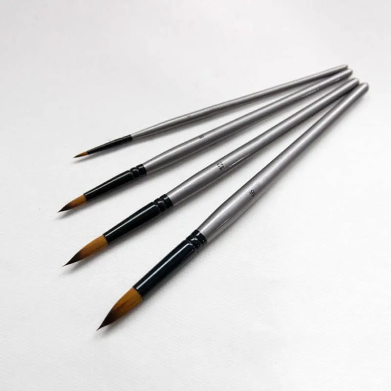 4 шт./компл. алюминиевая трубка серебро высокое качество нейлоновые кисти для