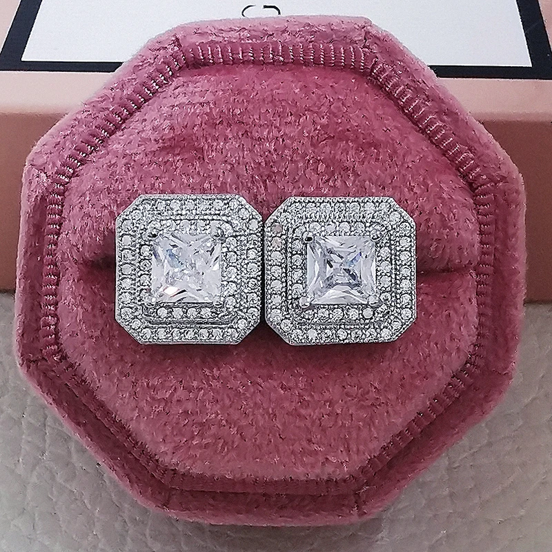 Новое поступление 2021 модные роскошные серьги гвоздики из стерлингового серебра