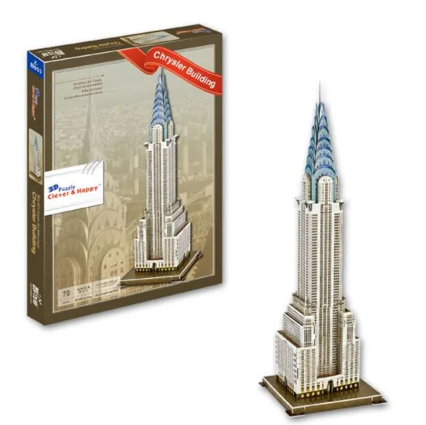 

New York Chrysler Building Architect Learning 3D Paper DIY Jigsaw 3431 Puzzle Model Educational Toy Kits Children Boy Gift Toy
