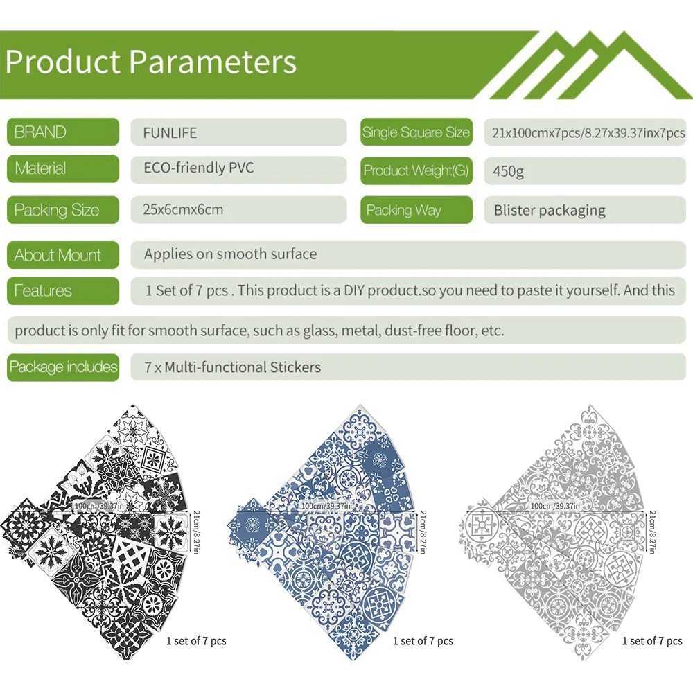 7 шт./компл. многофункциональные напольные наклейки традиционные плитки