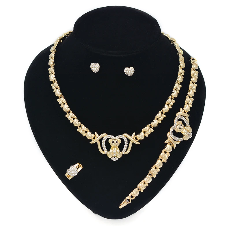 

XO jewelry wedding jewelry set for women jewelry set 14k Gold plated high quality bride jewelry set