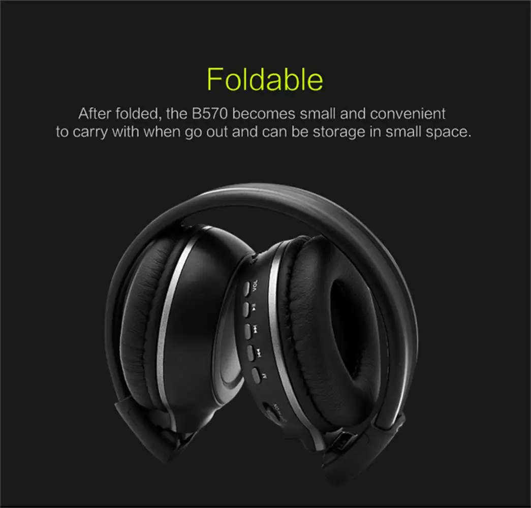 Bluetooth5.0 + EDR наушники складные HIFI стерео ZEALOT B570 Беспроводные с ЖК-дисплеем