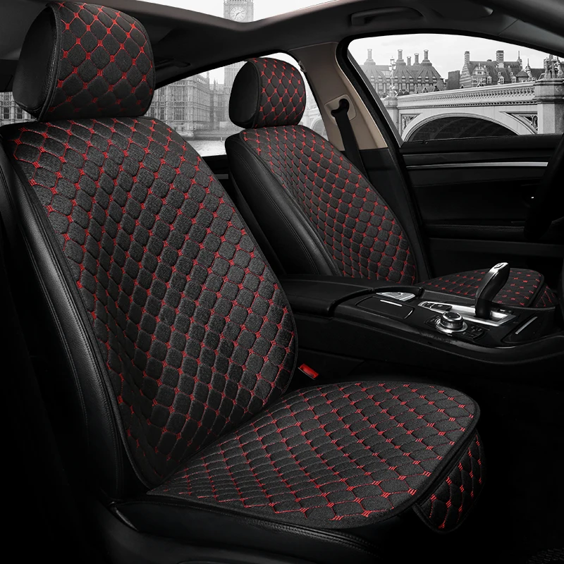 

Breathable cotton and linen tying-free car seat cushion, universal in all seasons, car interior