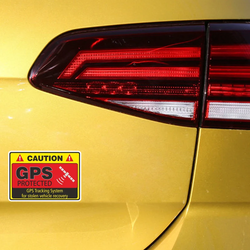 Aliauto 4 X Warning Car Sticker Caution GPS Tracking System Protected Decoration Decal PVC Water Proof for Skoda Volvo 7cm*4cm | Автомобили