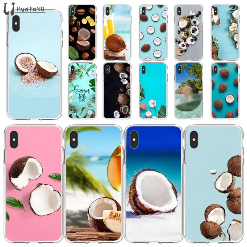 Мягкий чехол для телефона LJHYDFCNB с фруктами кокосом голубым небом пляжным песком
