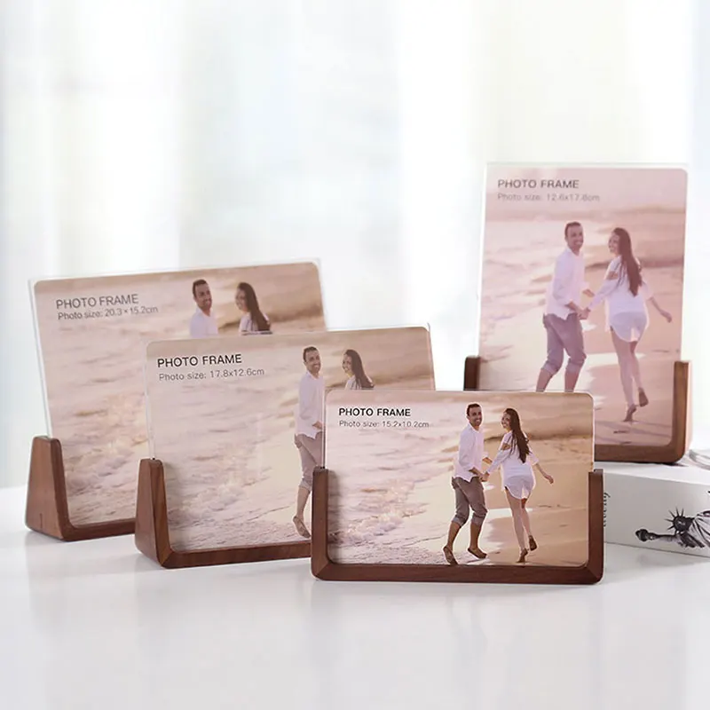 

Акриловая деревянная фоторамка, современная простая креативная деревянная рамка для фотографий, с изображением клена, ореха