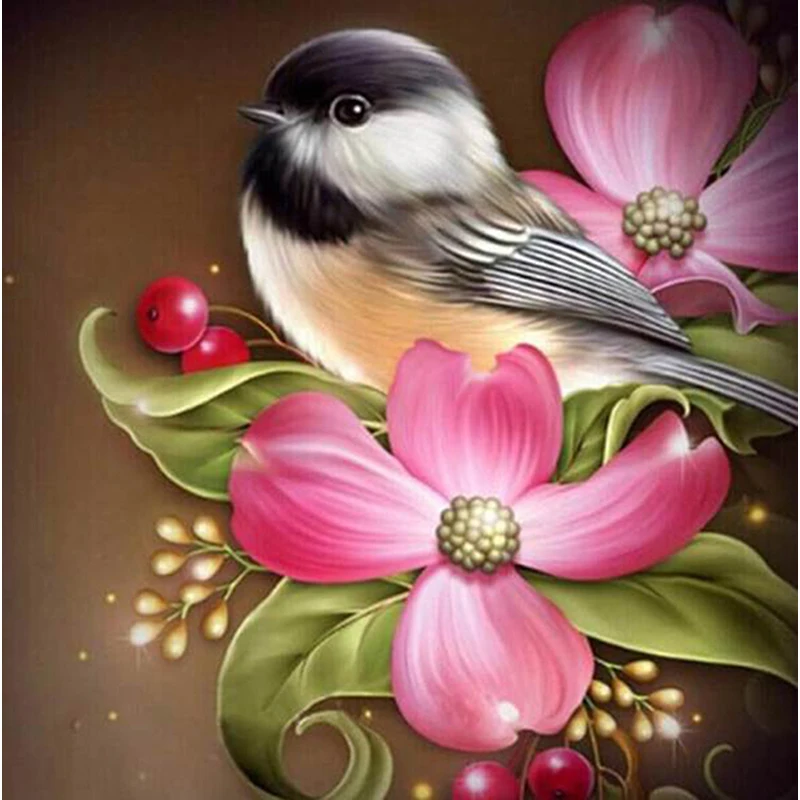GATYZTORY 5D Diamond Painting Full Square Mosaic Wall Sticker DIY Embroidery Home Decor Hummingbird and Sparrow | Дом и сад