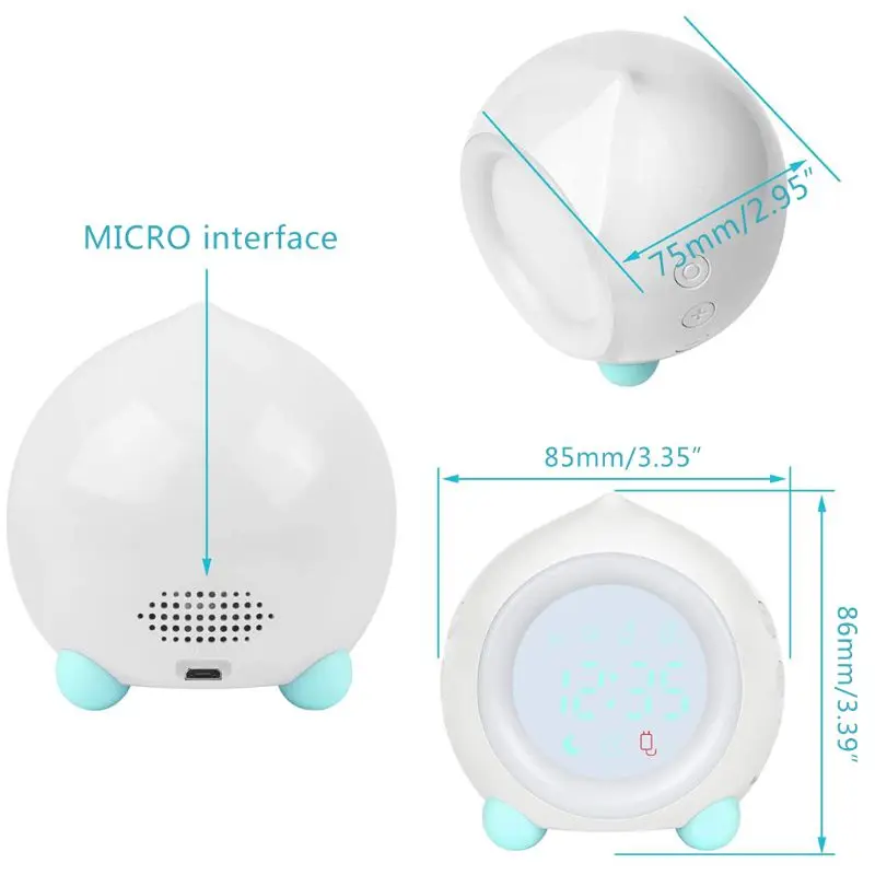 

Children Digital Alarm Clock Sunrise Simulator with LED Night Light Lamp for Boy