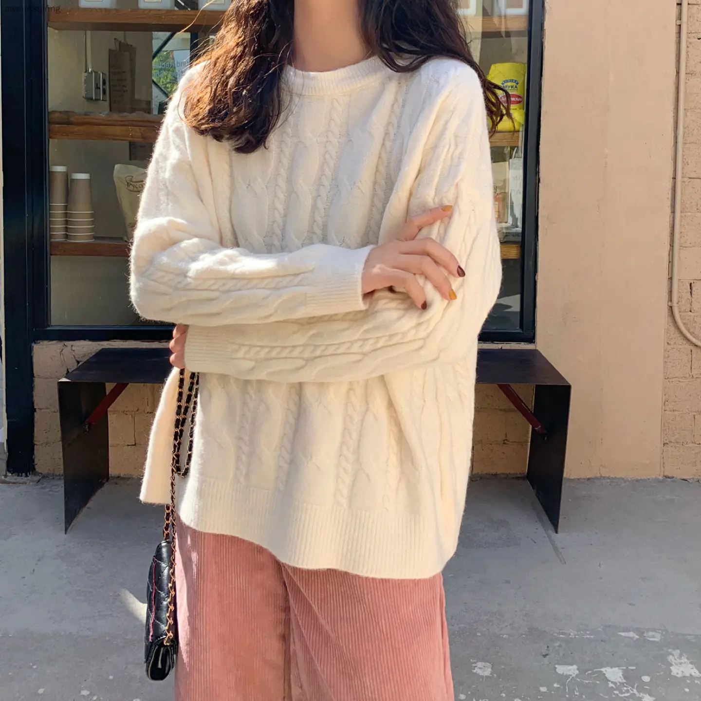 

Привлекательный женский новый вязаный свитер с длинными рукавами, пуловер с завязками, свитер, женский зимний свободный тренд, 2021 удобный