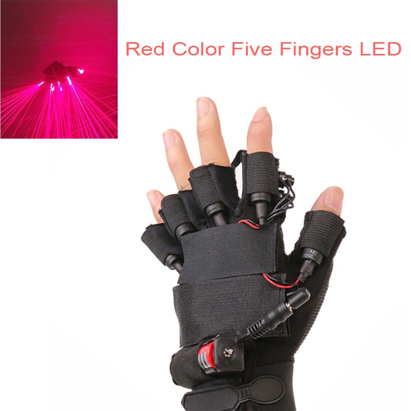 Red Five Finger Led 3 режима зеленые лазерные перчатки Рождество ночной клуб сцена Dj супер яркие 18650 Питание от батареи вечерние красные лазерные лучи - Цвет: Red Five Finger Led