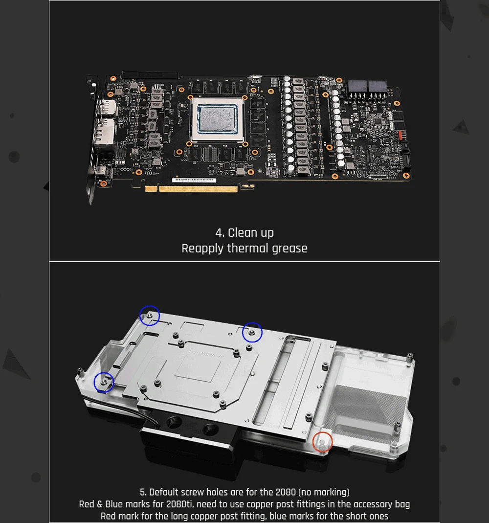 Barrowch FB-ASS2080T-PA цифровой термометр блоков GPU 5v 3pin Алюминий сплав Панель, для Asus Rog Strix RTX2080/2080Ti