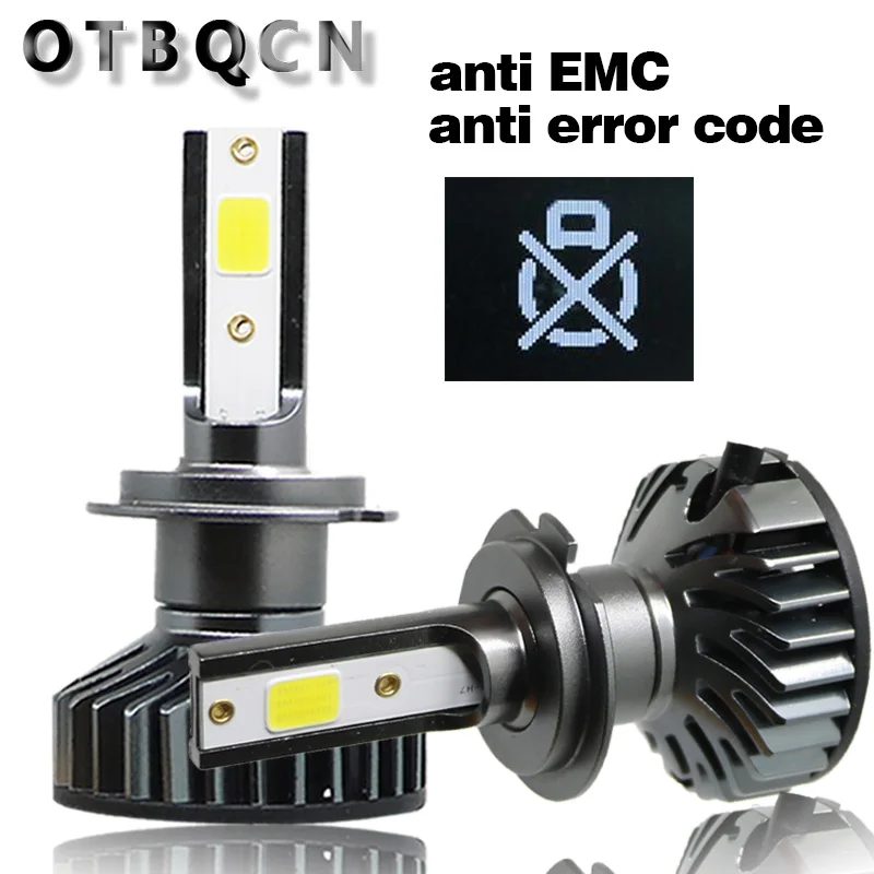 OTBQCN мини Автомобильные фары Canbus H7 H4 светодиодный 3000K 4300K 6500K 8000K H1 H11 H8 9005 9006 H3