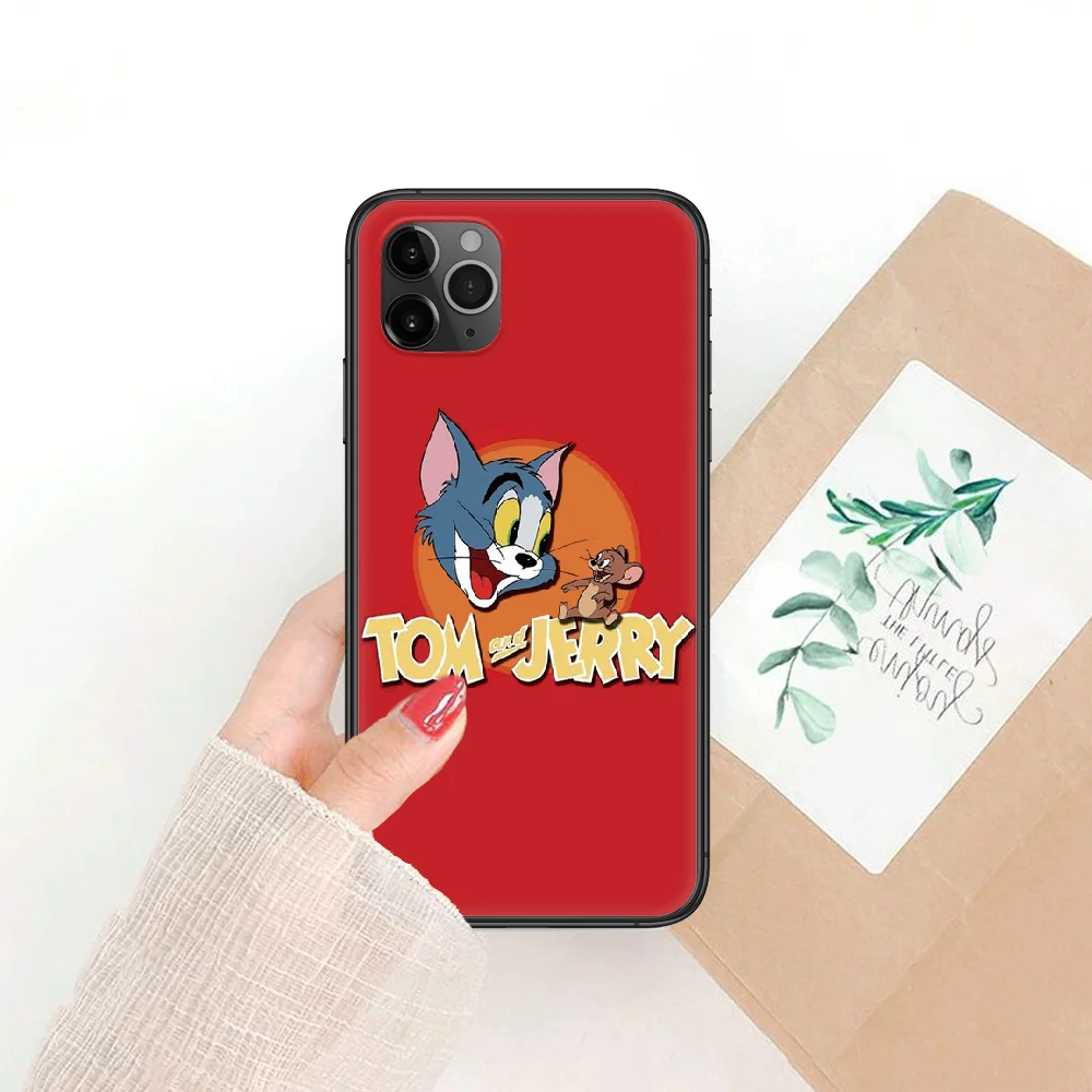 

Cartoons Tom cat and mouse Jerry Phone Case Cover Hull For iphone 5 5s se 2 6 6s 7 8 12 mini plus X XS XR 11 PRO MAX black 3D