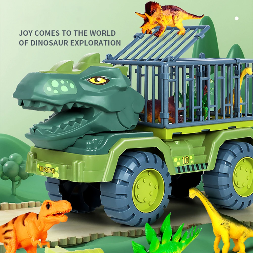

Детские динозавры, грузовик, транспортные автомобили, игрушки, тянущийся автомобиль, прицеп, игрушка с динозавром, яйцо для строительства, п...