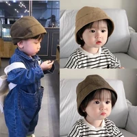 korean version kids caps spring autumn boy girl pure color basin hat panama beach bucket hats children baby fisherman cap 1 4y