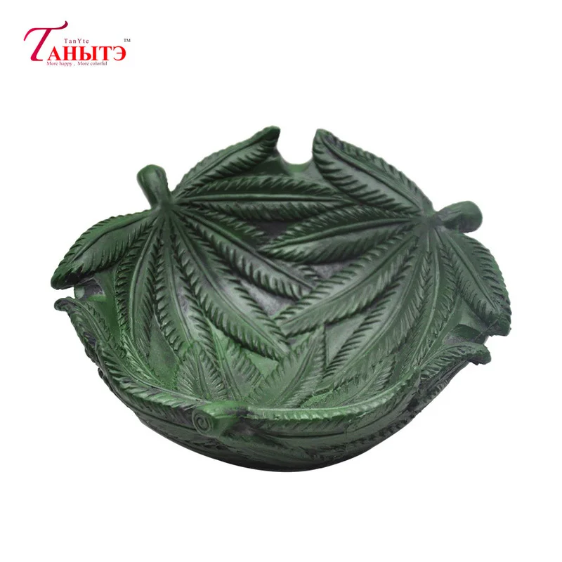 

1pc cool Resin Ashtray Lovely Cartoon Green Leaf Leaves Ash Tray Home Office Funny Decorative Creative Smoking Accessories Gift