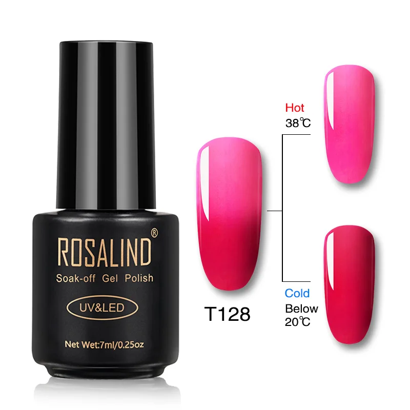 RAT128 ROSALIND Гель-лак для ногтей 7 мл меняющий температуру УФ-цвет Полупостоянный Vernis для маникюра Гель-лак - Цвет: RAT128