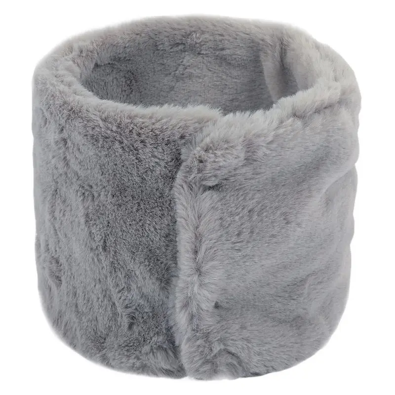 

Winter Knitted Scarf Warmer Loop Scarf Outdoor Sport Windproof Neck Warmer Imitation Rabbit Fur Collar Scarves
