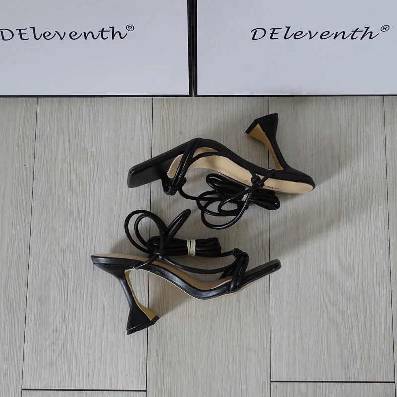 Brand  Sexy Open Toe Women's High Heels Sandals Ankle Strappy Party Dress Clubwear Fashion Summer Wedding Solid Shoes Woman