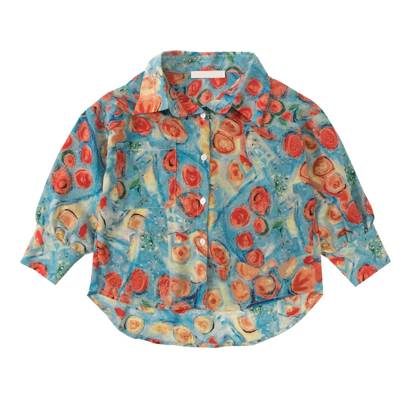 

New Floral Girls Shirts 0-7 Years Old Children's Clothing Long Sleeve Spring and Autumn Baby Kids Casual Clothes for Girl