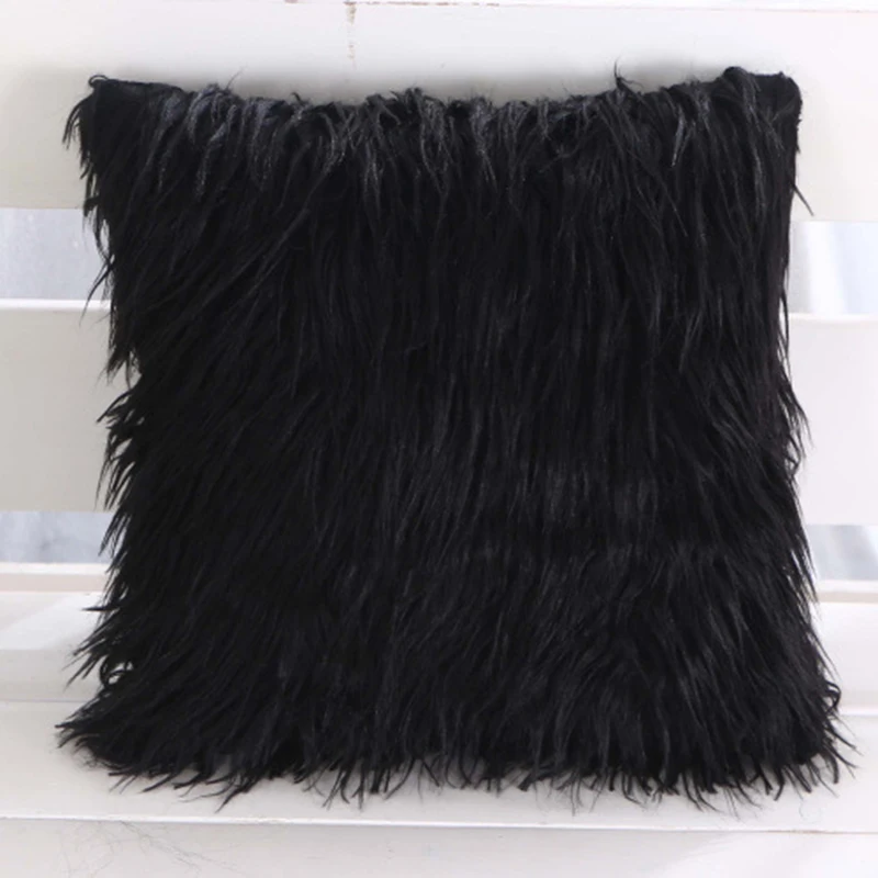 Soft Pillow Throw Cover Sofa Cushion Case Pillowcase Long Plush Fluffy Shaggy UK | Дом и сад