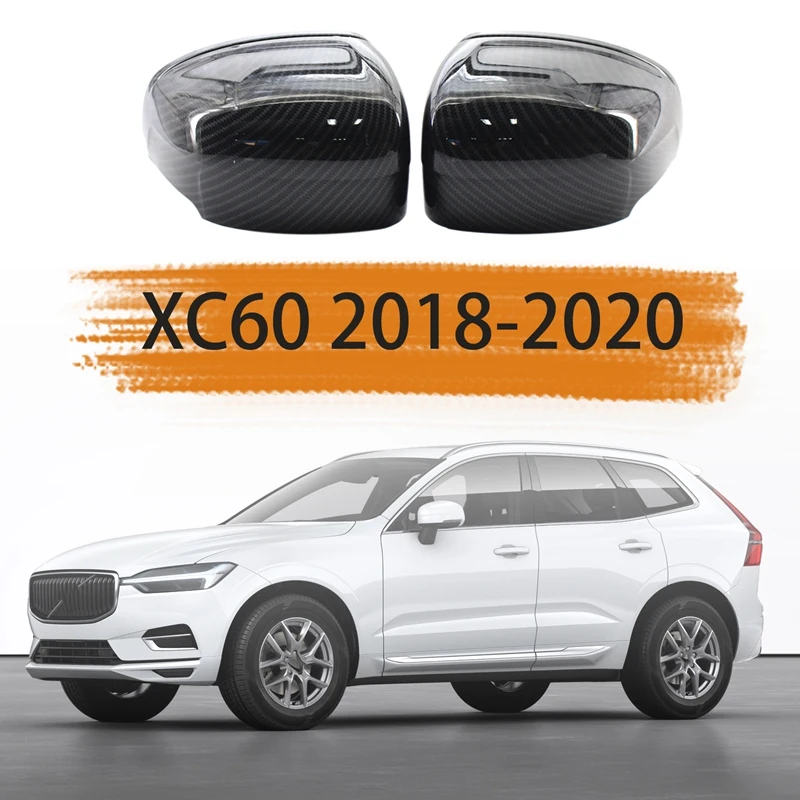 2X крышка зеркала боковой двери из углеродного волокна Накладка для Volvo XC60 2018 2020