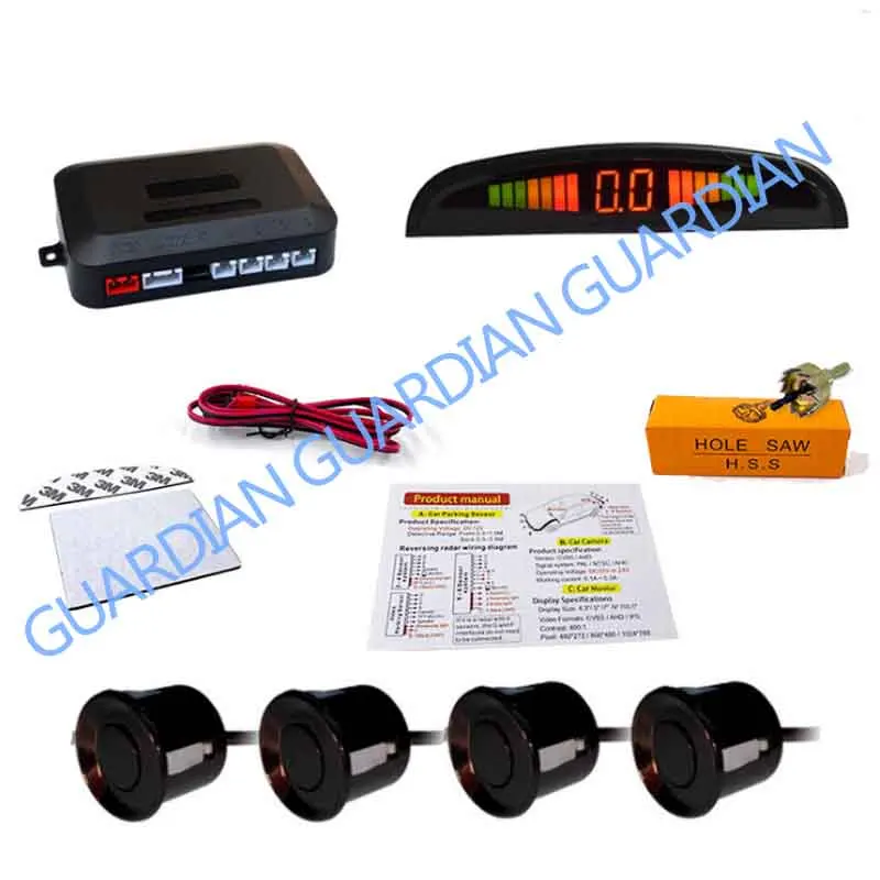 

GP01 Sensors Buzzer Kit 4 Way 22mm Reverse Backup Radar Car Parking Sound Alert Indicator Probe Alarm System 12V Free Shipping