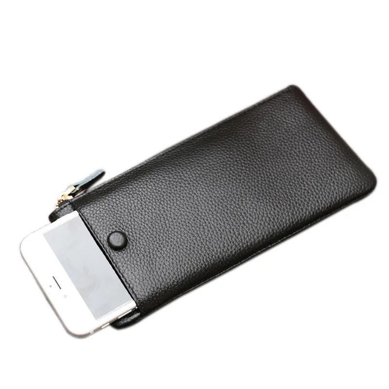 

Wallet Women's Long Style Wit Zipper Leather Ultra-Thin Phone Bag Soft Women's Wallet Wallet Multi-Card Phone Bag