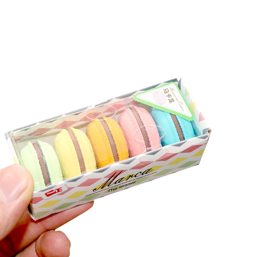 

8pack/lot Makaron Rubber Sweet Cartoon Candy eraser kawaii school supplies papelaria gift toy for kids penil eraser