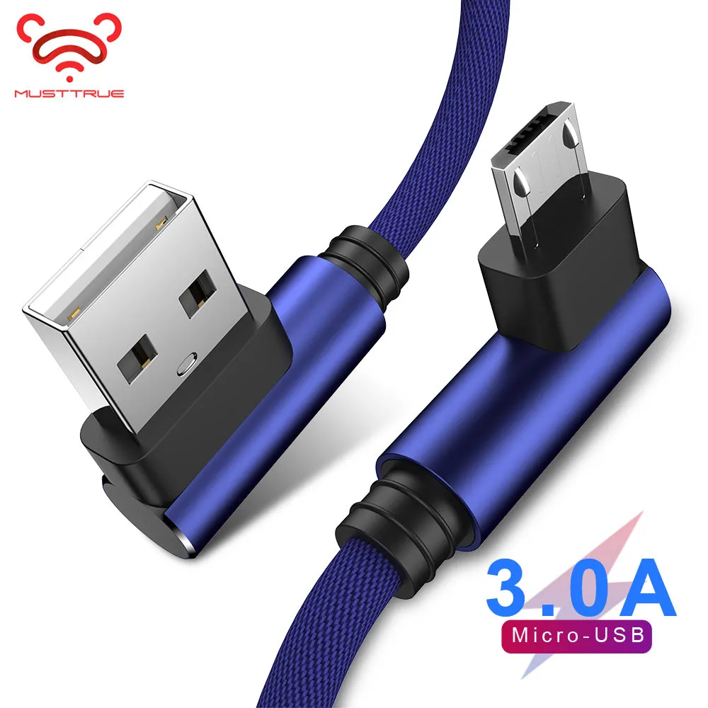 Кабель MUSTTURE Micro USB Android для Samsung S7 кабель 90 градусов Xiaomi Redmi Note 5 Pro 4 Huawei Sony LG|Кабели