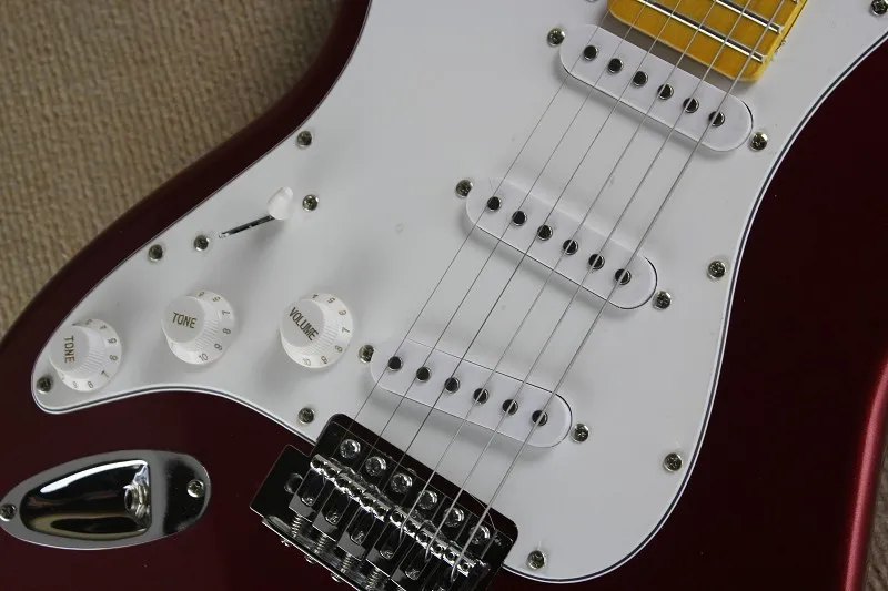 Custom Shop Red Electric Guitar With 3 Pickups Left Handed Guitar& Body Available@2