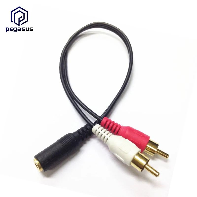Позолоченные разъемы 25 см DC 3 5 мм разъем мама к 2RCA папа кабель | Электроника