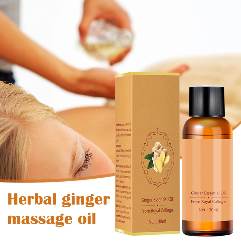 

30ml Skin Care Ginger Essential Oil Nature Plant Oil Anti Aging Scraping Therapy Body Massage Oil SPA Massage Tools NS