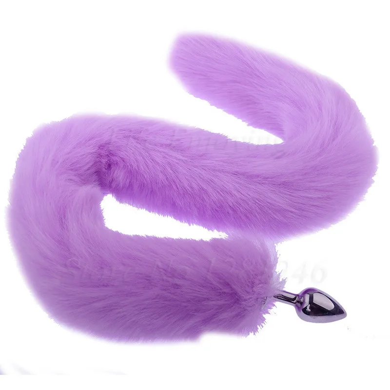 80cm Super Long Faux Fur Fox Tail Anal Plug Metal Butt Cosplay Role Adult Games Anus Beads Sex Toys For Man Women Couples - купить по