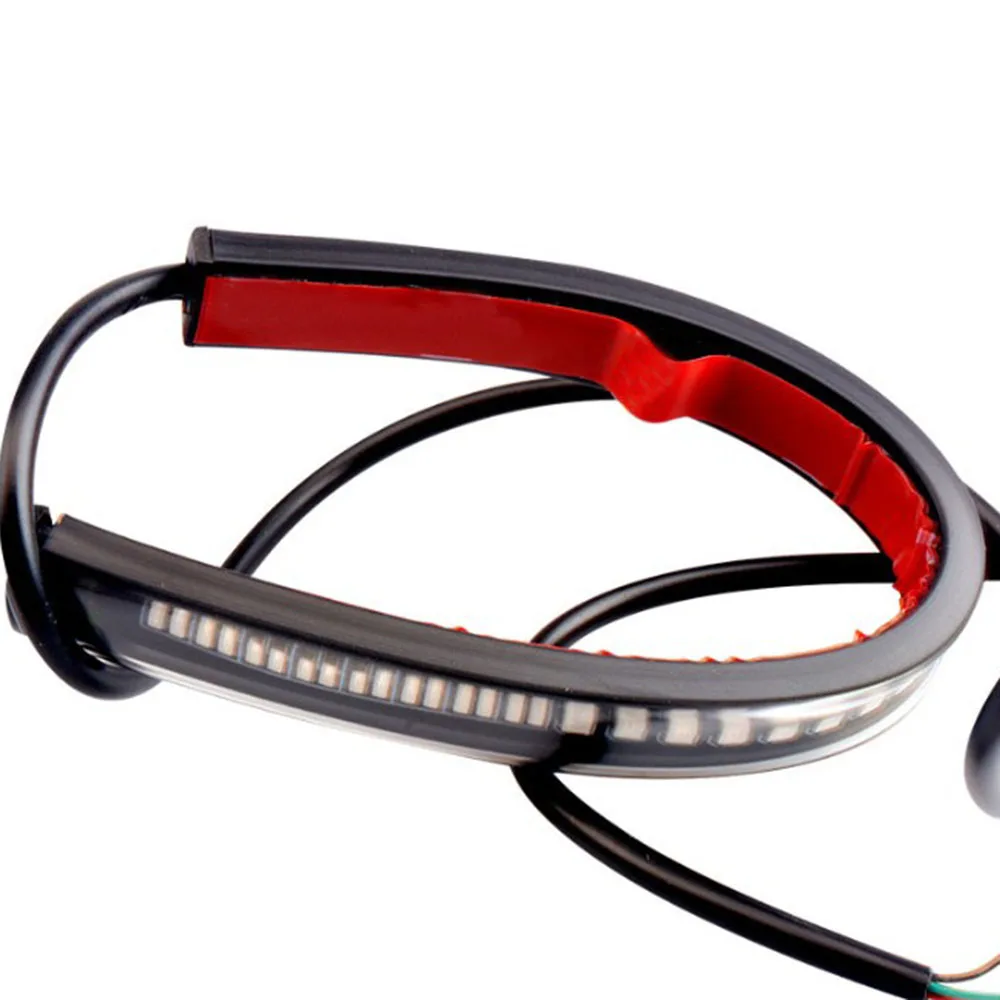 

1/2pcs Motorcycle General Light Bar 48LED Motorcycle Rear Tail Light Strip Red/Amber Signal Brake DC 12V