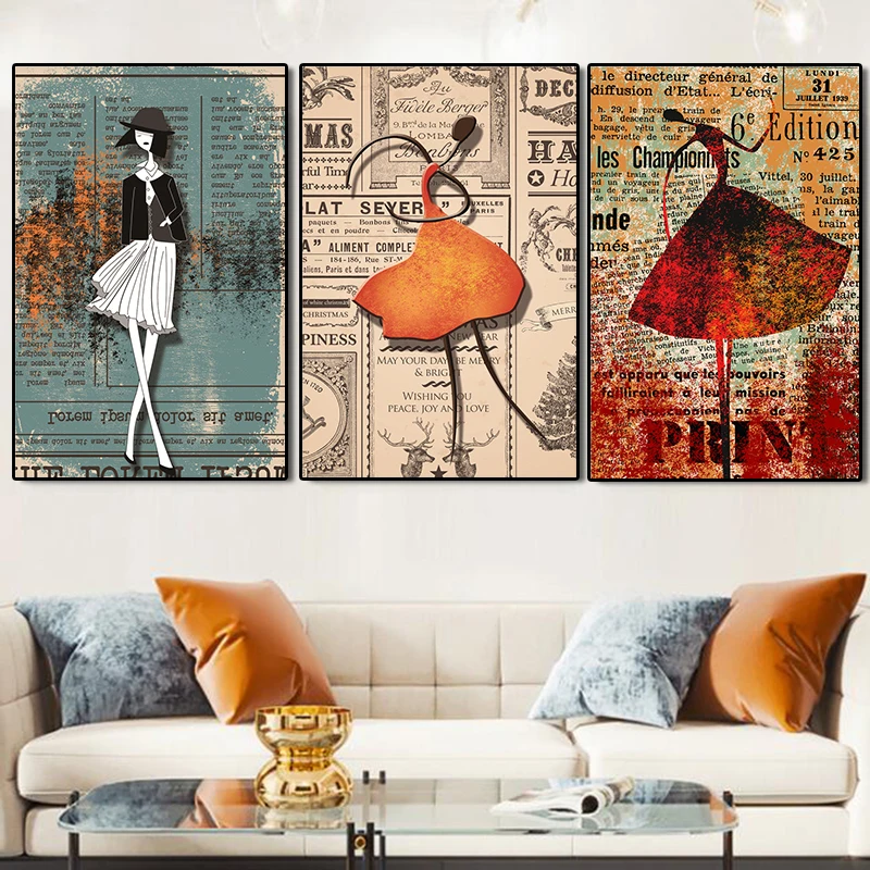 

Dancing Woman Pictures Canvas Painting and Prints Mural Wall Artwork Home Decor Modern Minimalist Bedside Background Poster