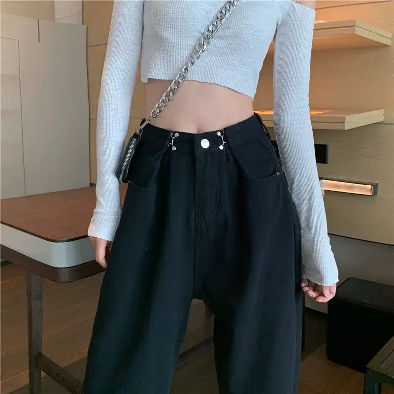 

Straight Drape Mopping Wide-leg 2021 New for Girl Fashion High Waist Y2k Pantalon Femme Vintage Woman Mom Pants Jeans Trousers