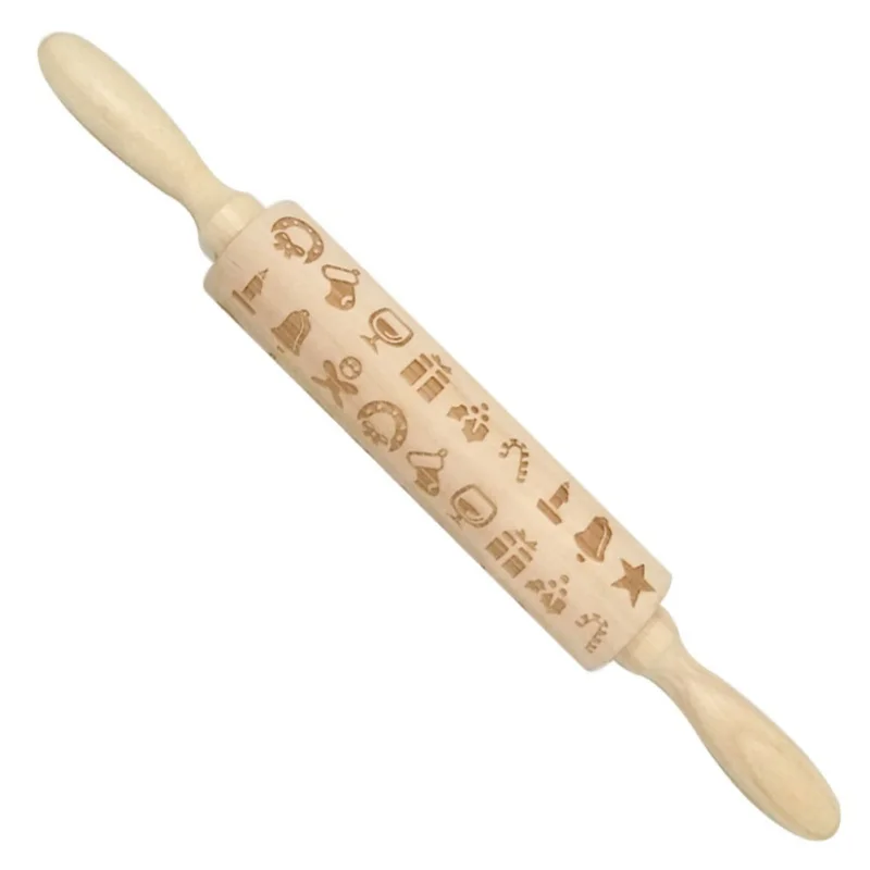 Рождественская Скалка rouleau a patisserie walek do ciasta patisserie outils аксессуары douille patisserie Xmas - Цвет: AS1149A1